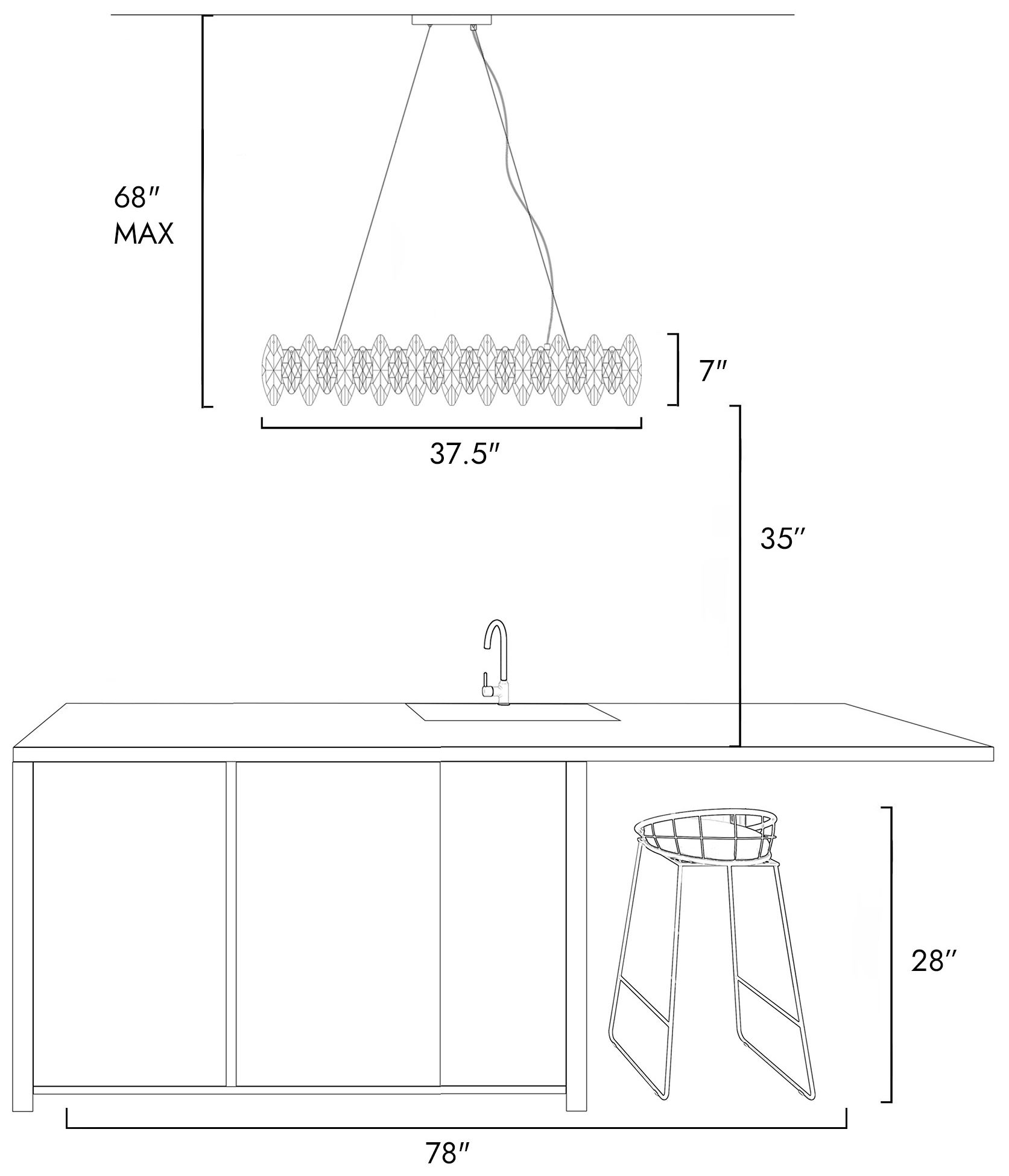 Siluchy 8-Light Crystal Island Chandelier