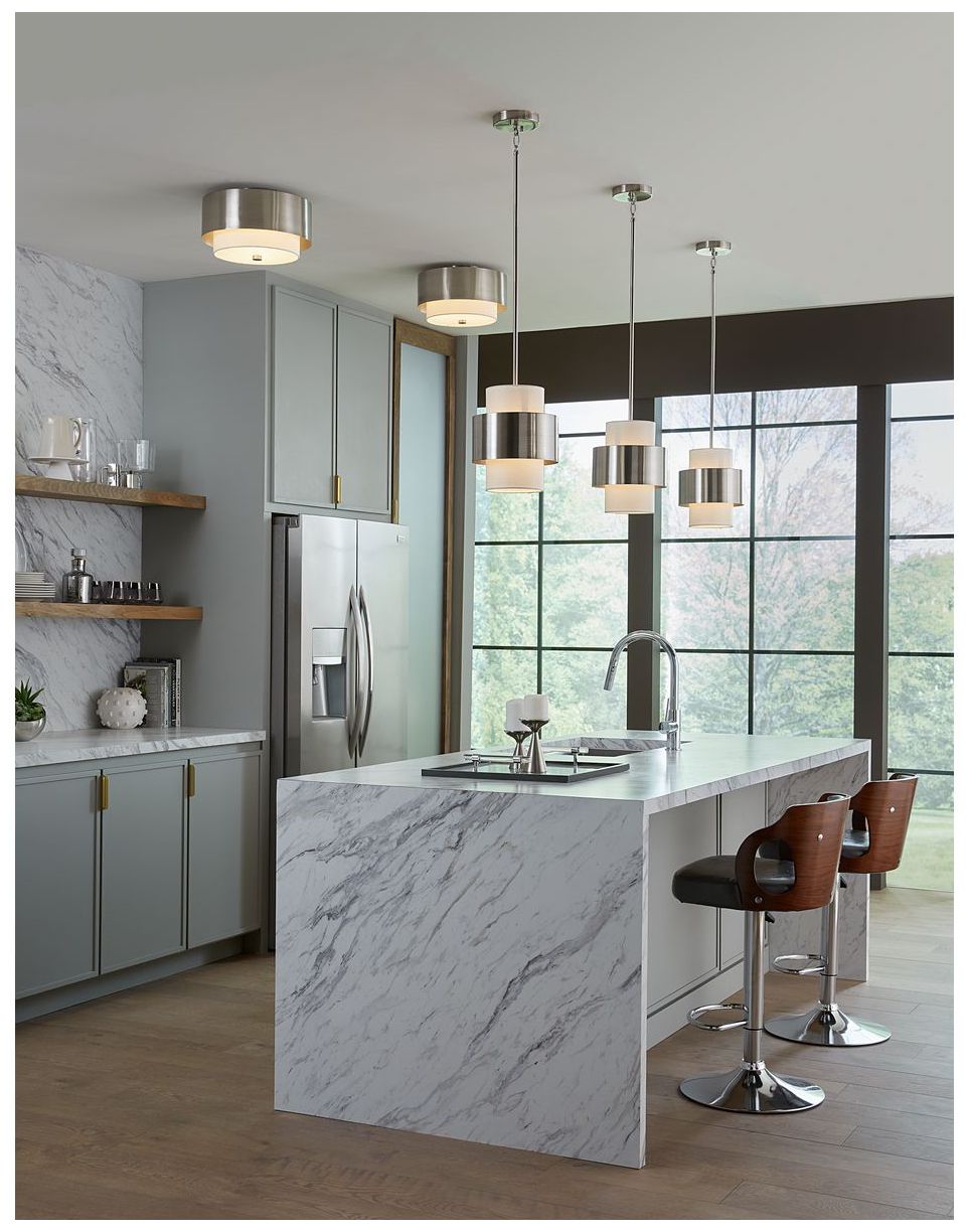Image 3 Silva Collection One-Light White Linen Shade Pendant more views