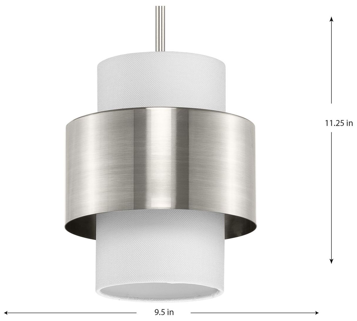 Image 4 Silva Collection One-Light White Linen Shade Pendant more views