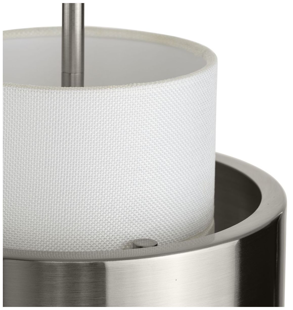 Silva Collection One-Light White Linen Shade Pendant