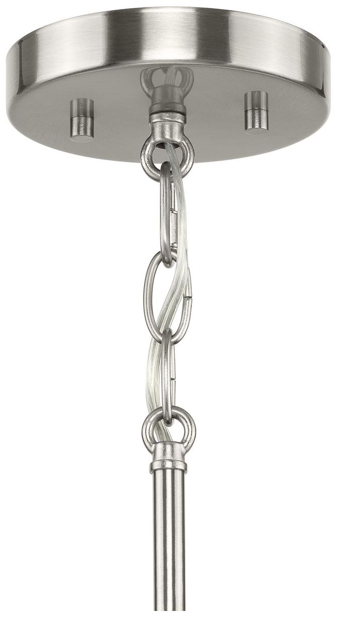 Silva Collection One-Light White Linen Shade Pendant
