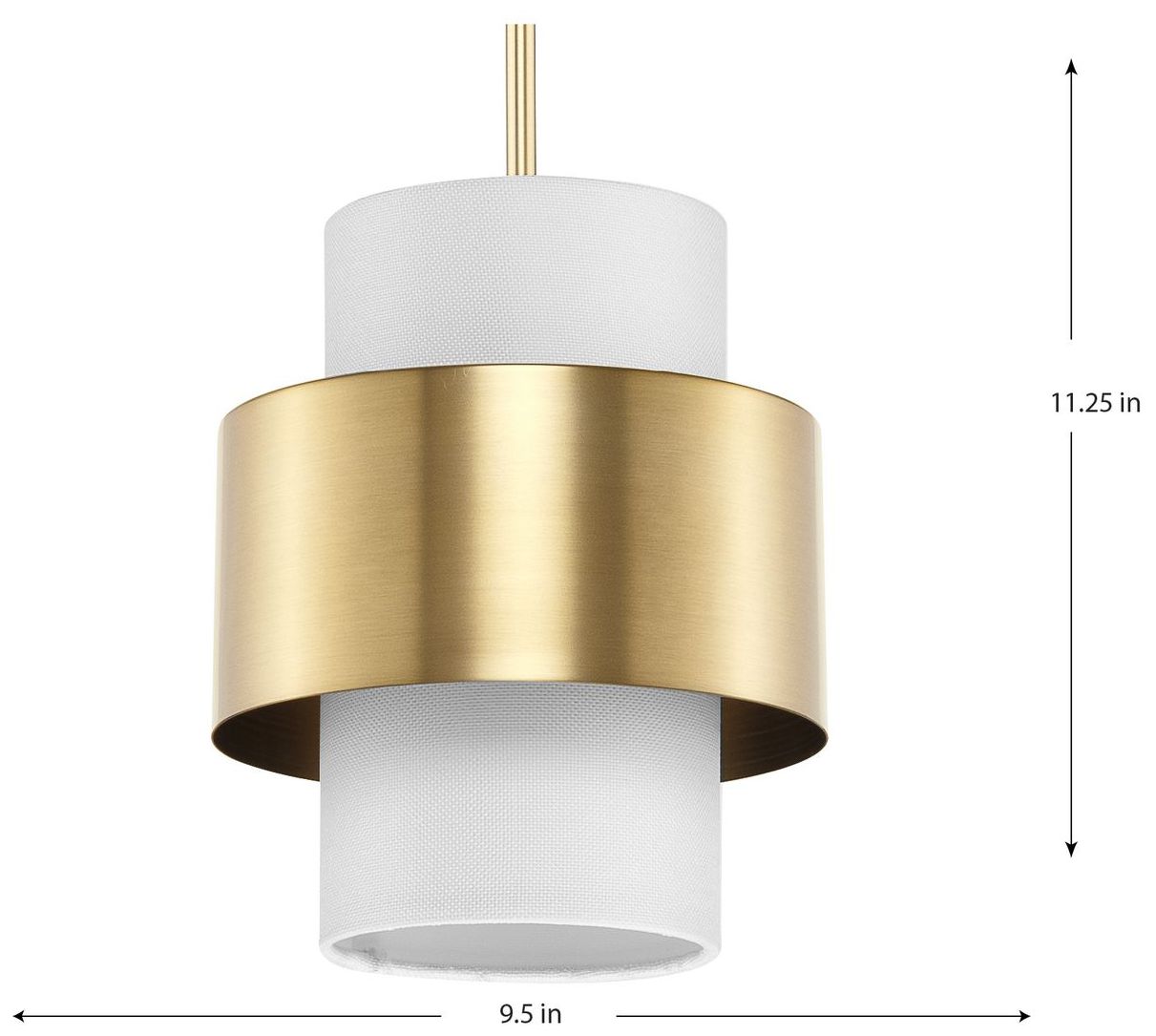 Image 4 Silva Collection One-Light White Linen Shade Pendant more views