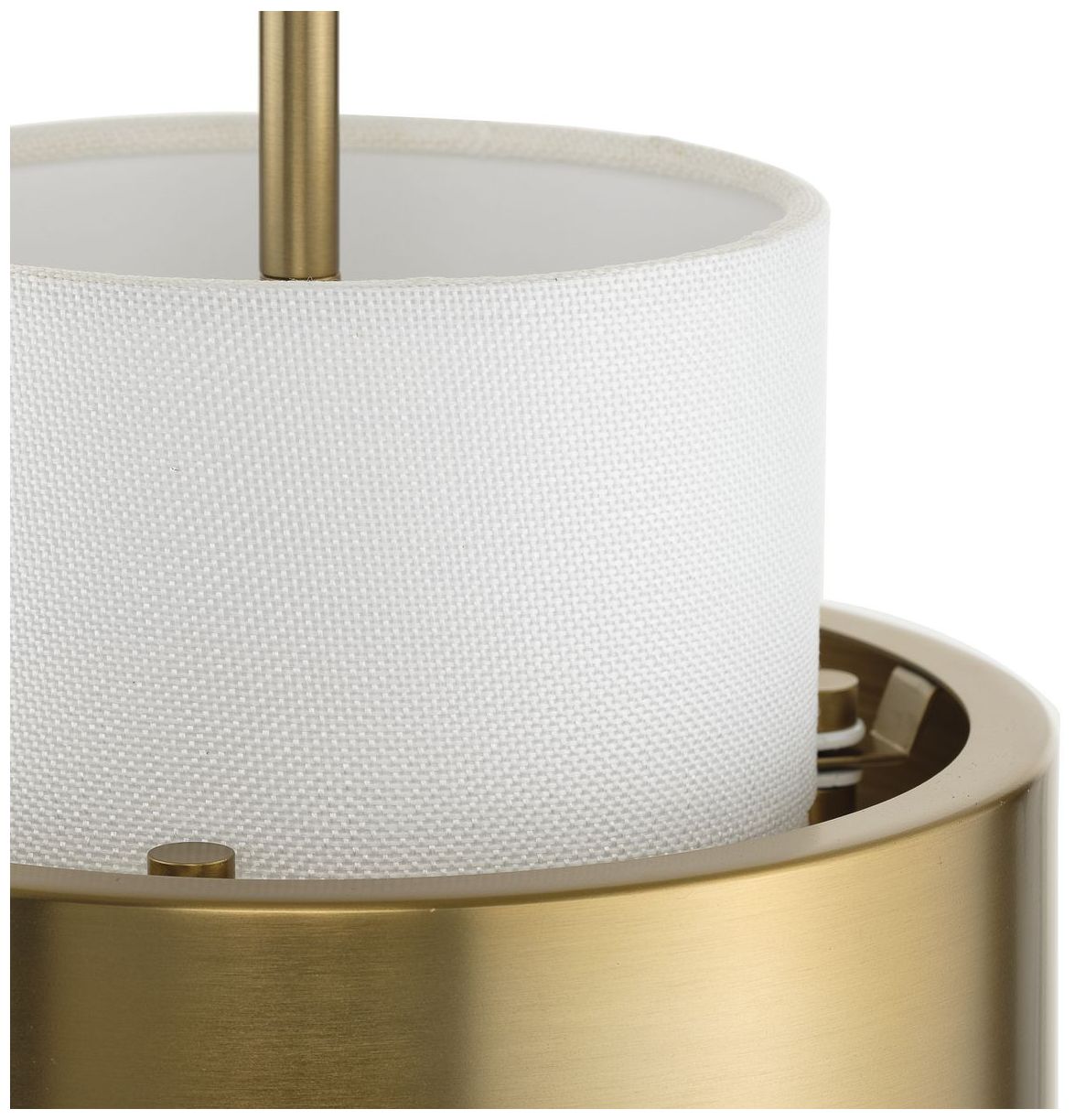 Silva Collection One-Light White Linen Shade Pendant