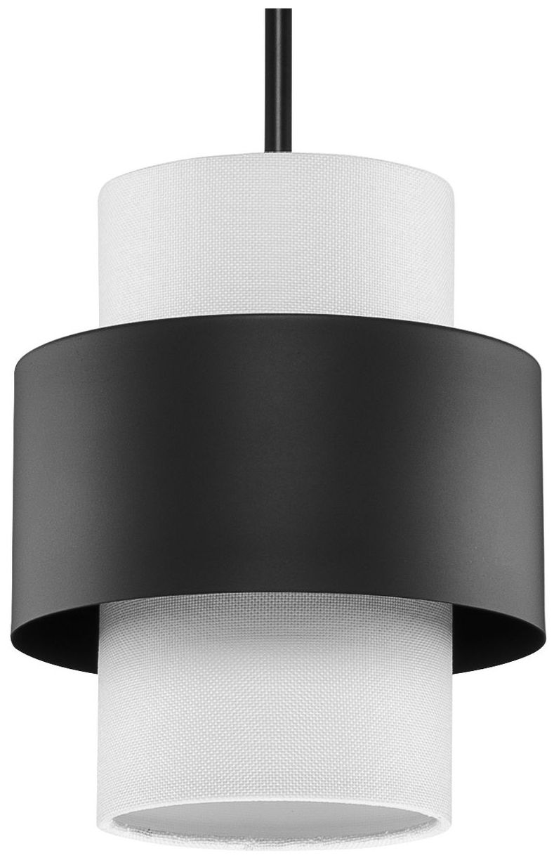 Silva Collection One-Light White Linen Shade Pendant