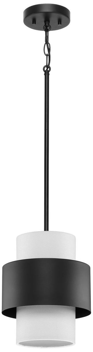 Image 3 Silva Collection One-Light White Linen Shade Pendant more views