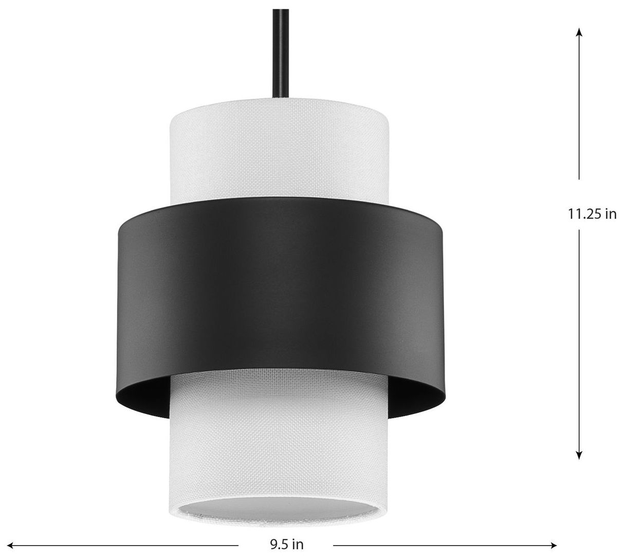 Image 4 Silva Collection One-Light White Linen Shade Pendant more views