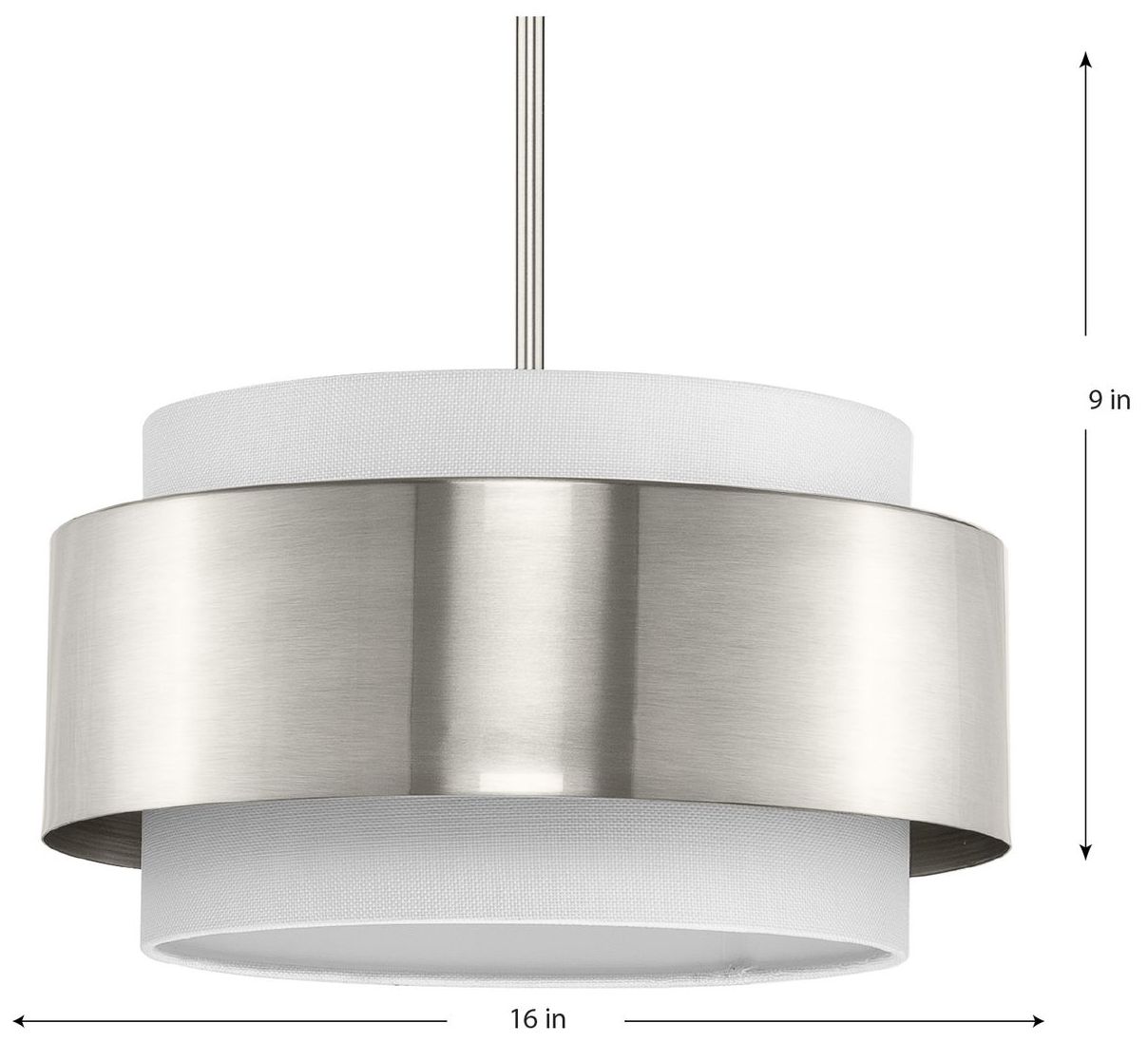 Image 4 Silva Collection Three-Light White Linen Shade Pendant more views