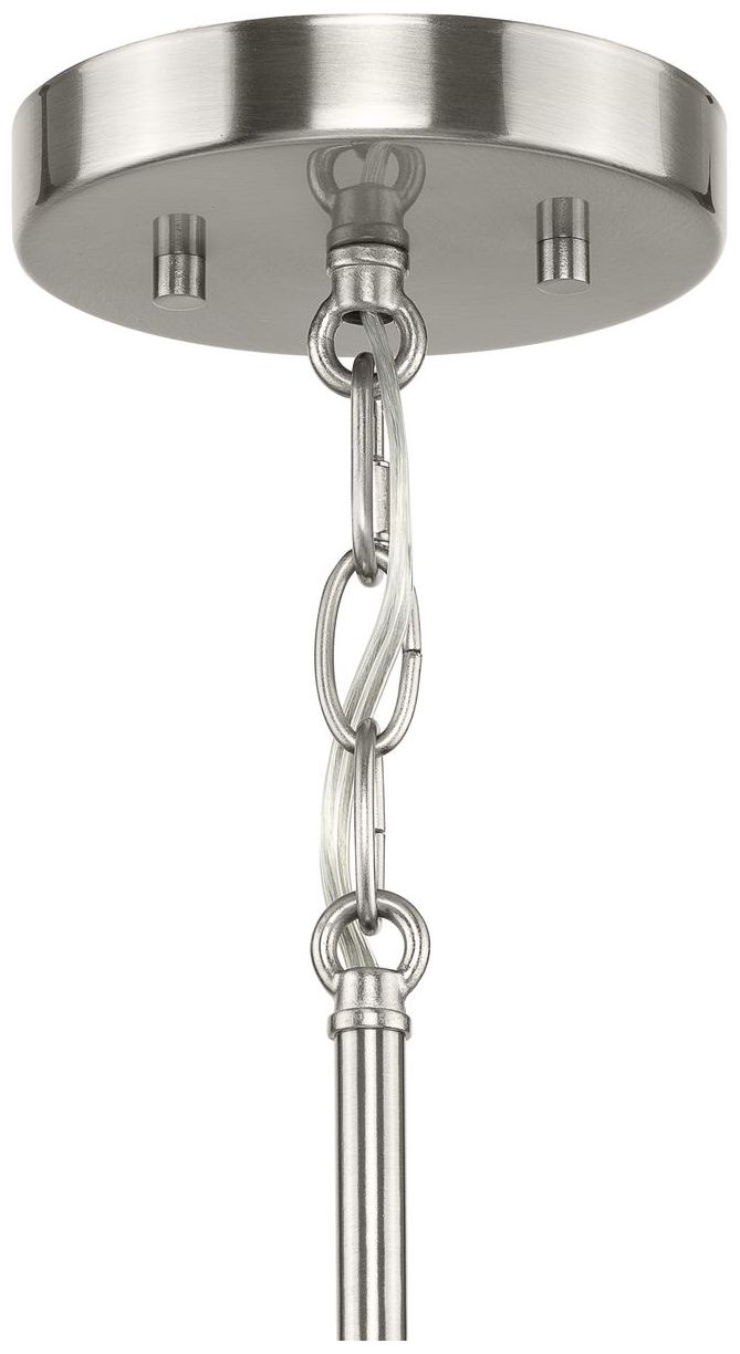 Image 6 Silva Collection Three-Light White Linen Shade Pendant more views