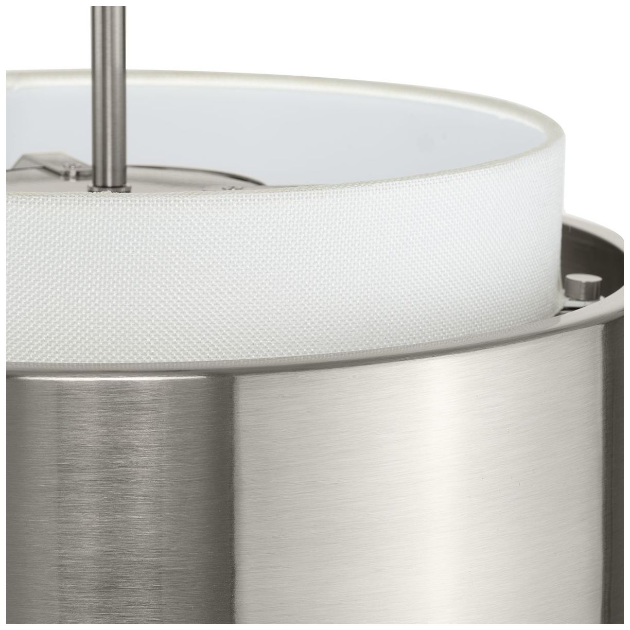 Silva Collection Three-Light White Linen Shade Pendant
