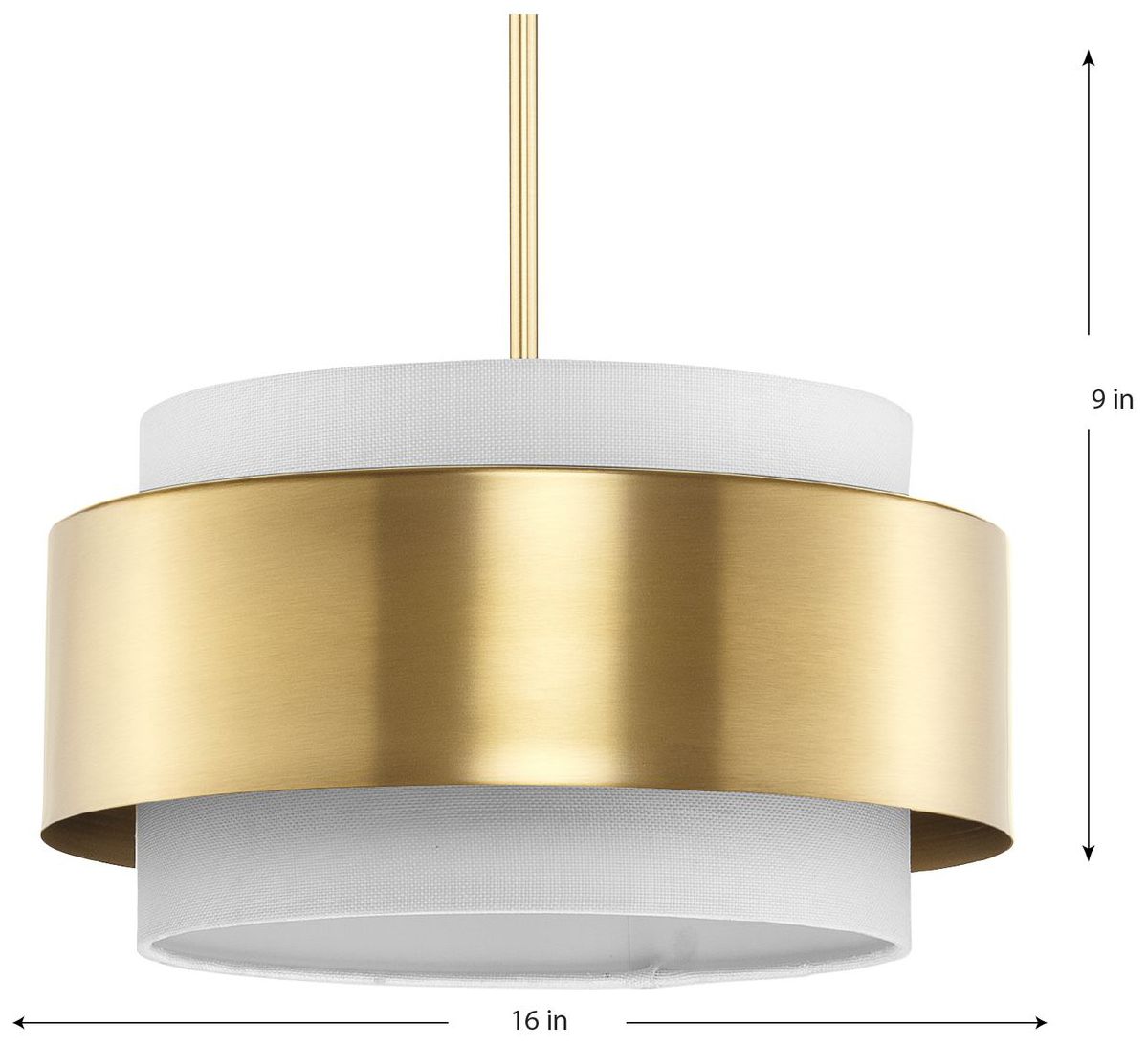 Image 4 Silva Collection Three-Light White Linen Shade Pendant more views
