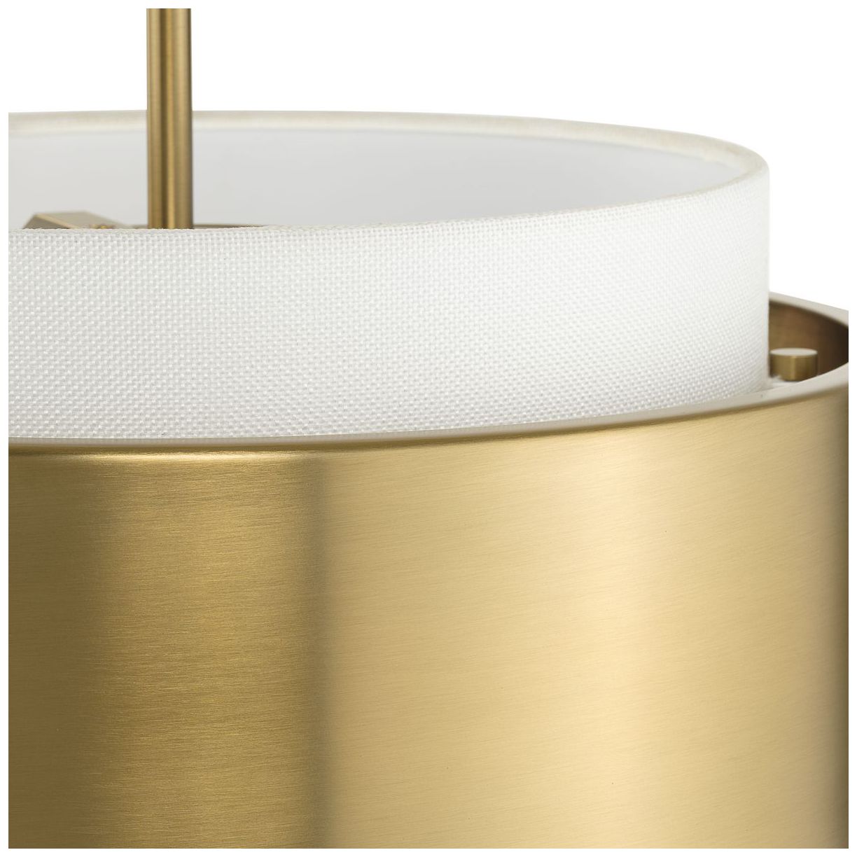 Silva Collection Three-Light White Linen Shade Pendant