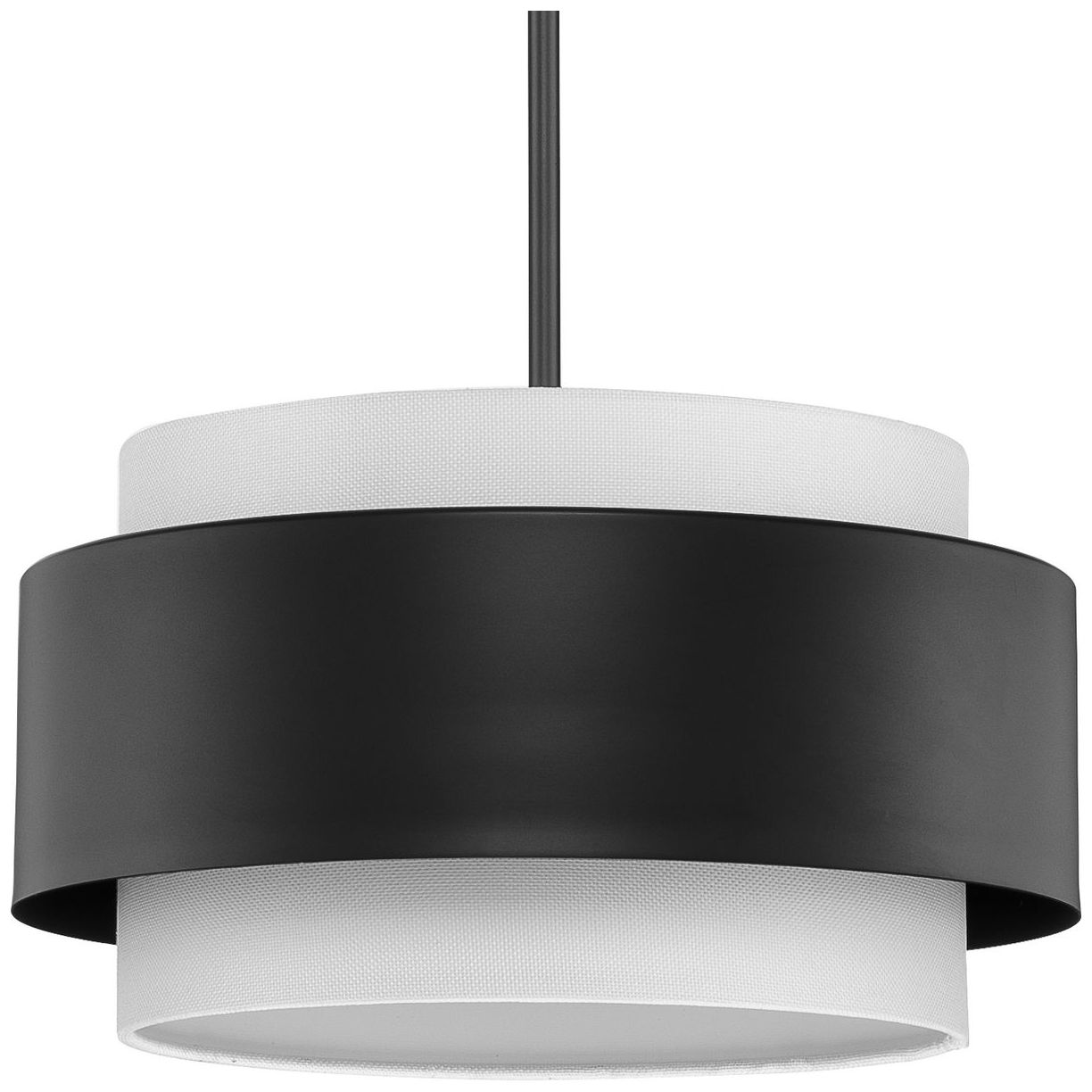 Silva Collection Three-Light White Linen Shade Pendant