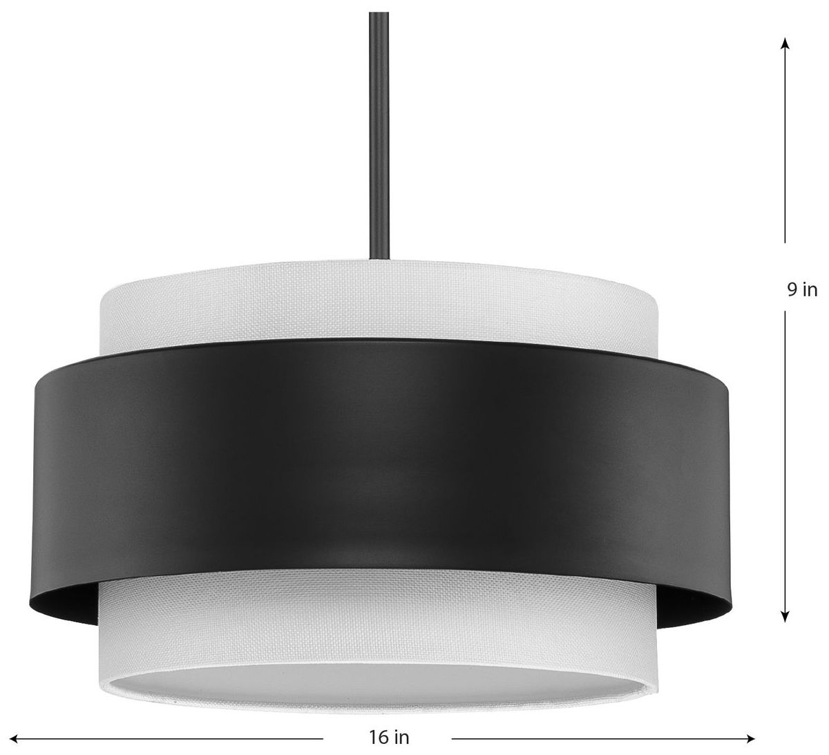 Image 4 Silva Collection Three-Light White Linen Shade Pendant more views