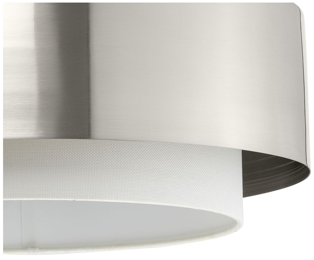 Silva Collection Three-Light White Linen Shade Pendant