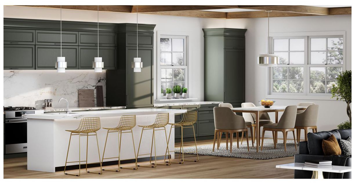 Image 3 Silva Collection Three-Light White Linen Shade Pendant more views