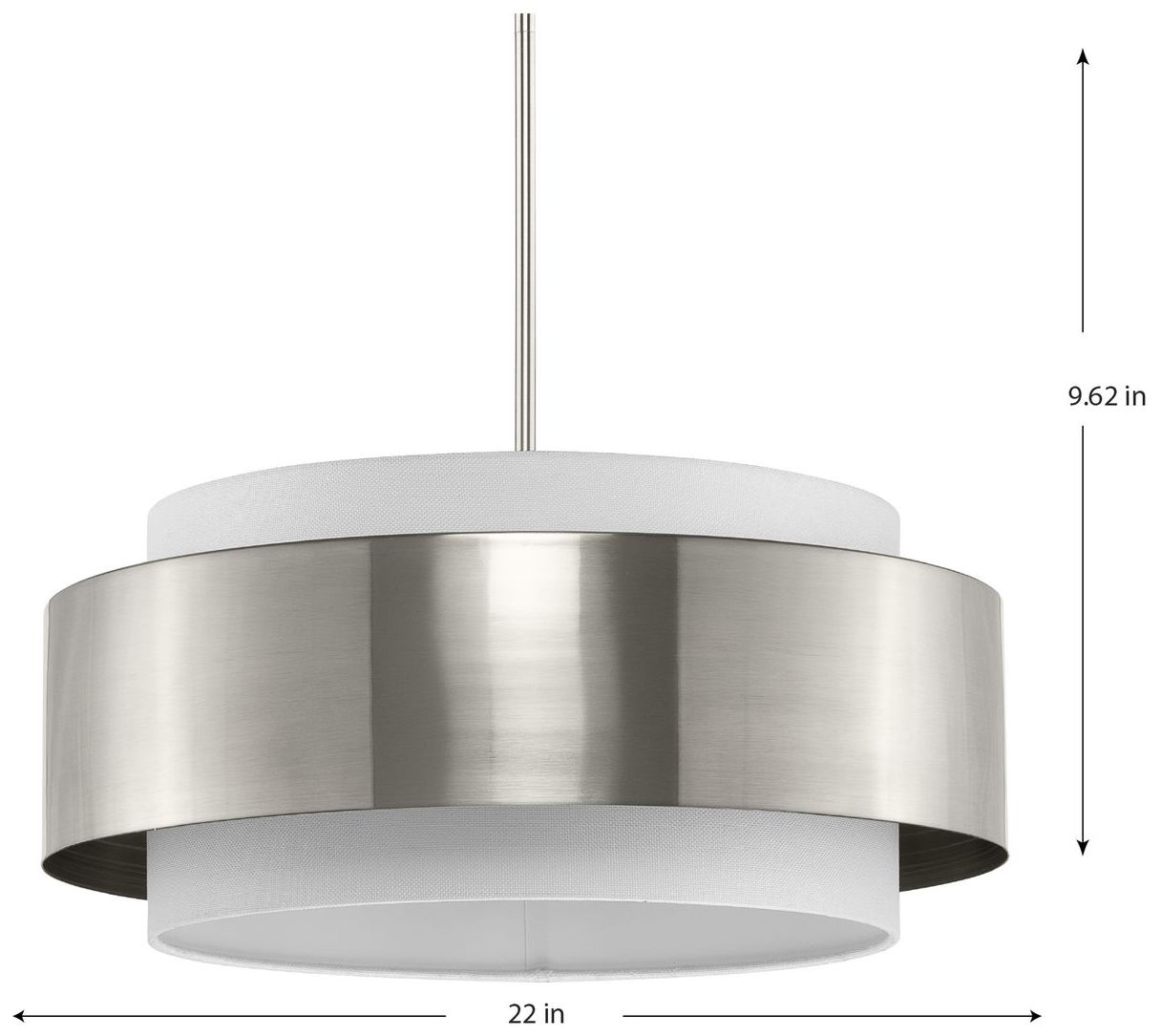 Image 4 Silva Collection Three-Light White Linen Shade Pendant more views