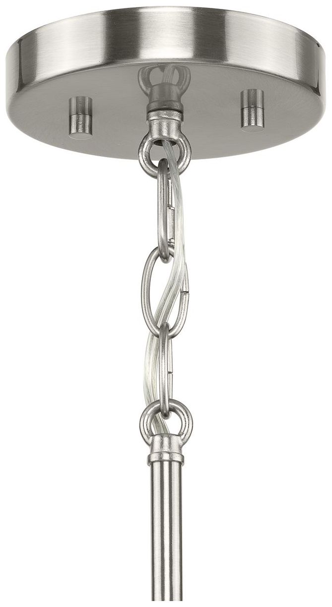 Silva Collection Three-Light White Linen Shade Pendant