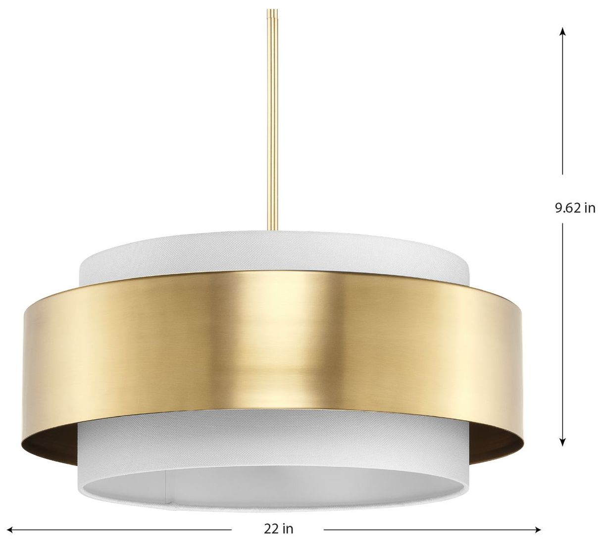 Image 4 Silva Collection Three-Light White Linen Shade Pendant more views