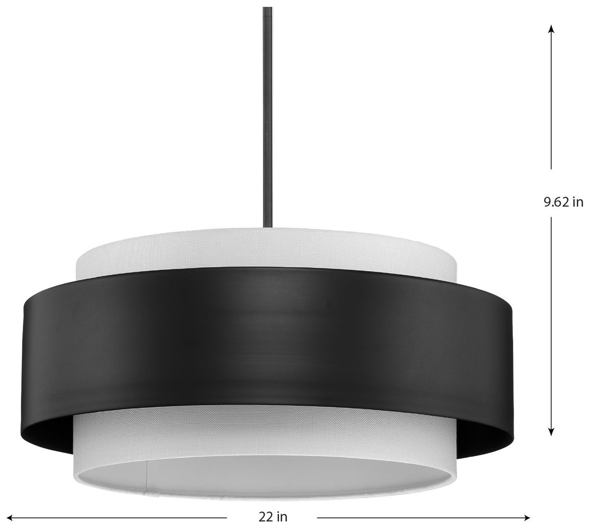 Image 4 Silva Collection Three-Light White Linen Shade Pendant more views