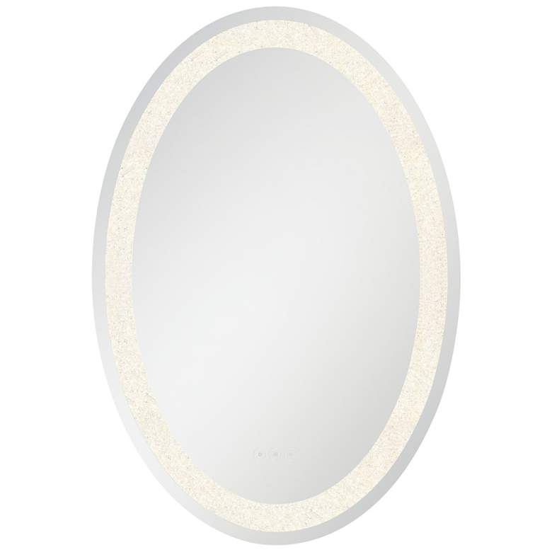 Image 1 Silvana Crystal Inlay 21 3/4" x 31 1/2" Lighted Wall Mirror