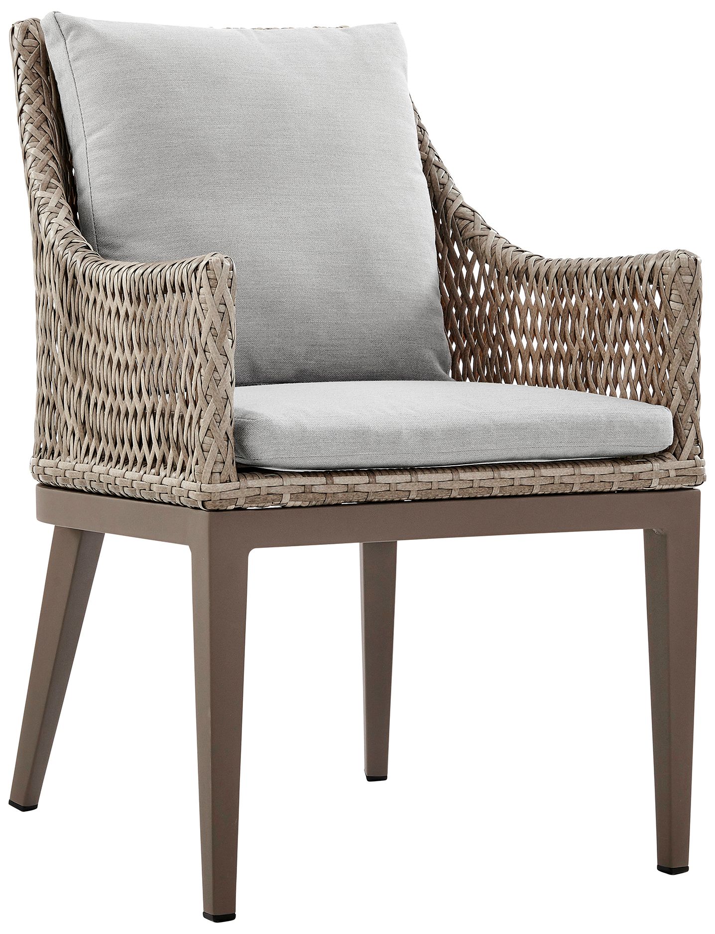 Image 4 Silvana Set of 2 Outdoor Wicker and Aluminum Gray Dining Chair more views