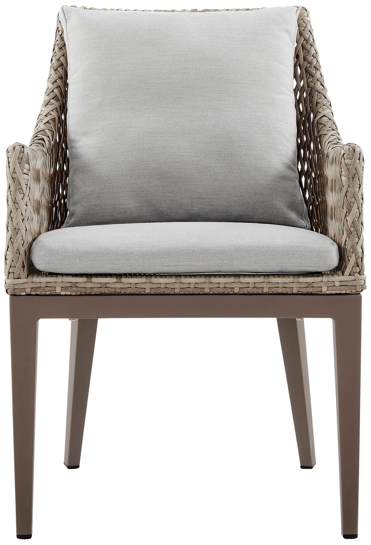 Image 5 Silvana Set of 2 Outdoor Wicker and Aluminum Gray Dining Chair more views