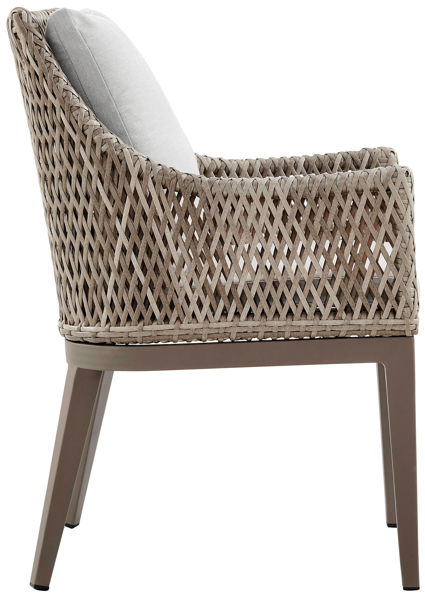 Image 6 Silvana Set of 2 Outdoor Wicker and Aluminum Gray Dining Chair more views