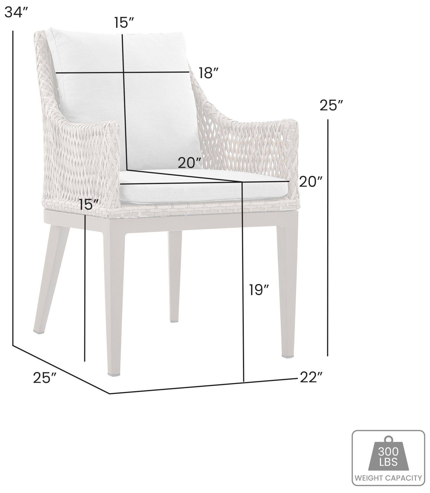 Silvana Set of 2 Outdoor Wicker and Aluminum Gray Dining Chair