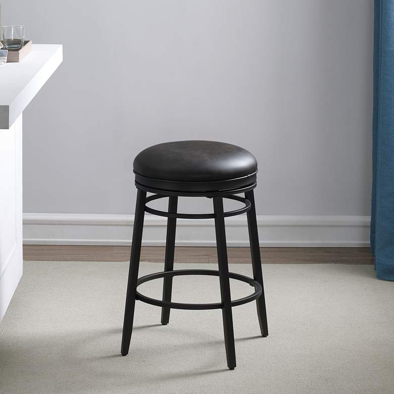 Image 1 Silvano 26 inch Tobacco Bonded Leather Swivel Counter Stool