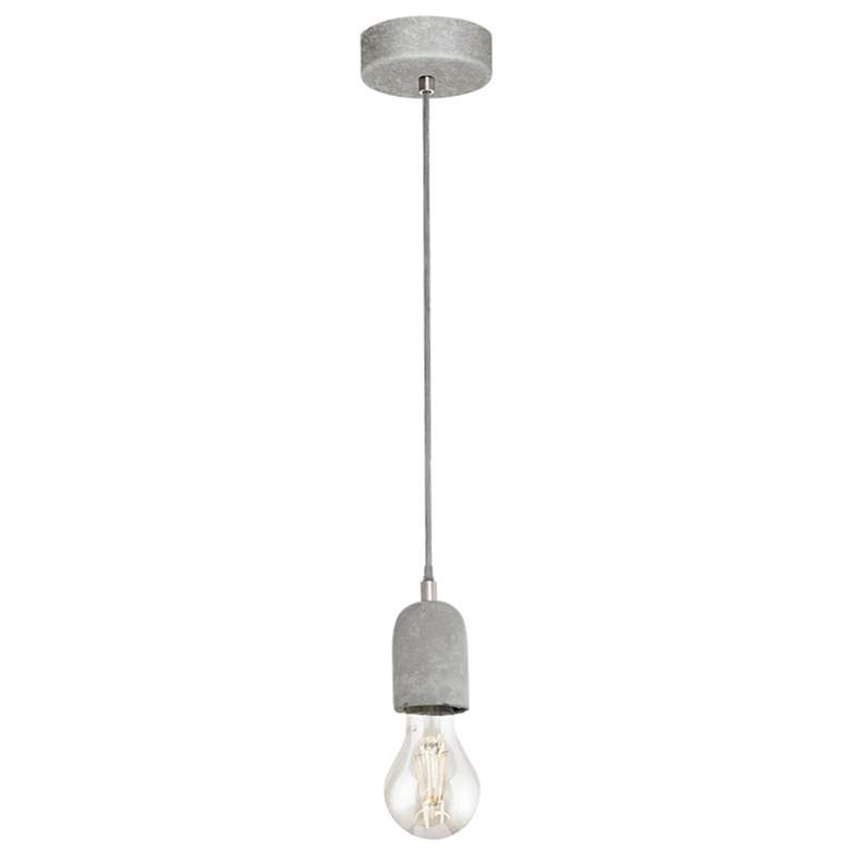 Image 1 Silvares Single Light Open Bulb Mini Pendant, Grey Concrete Finish