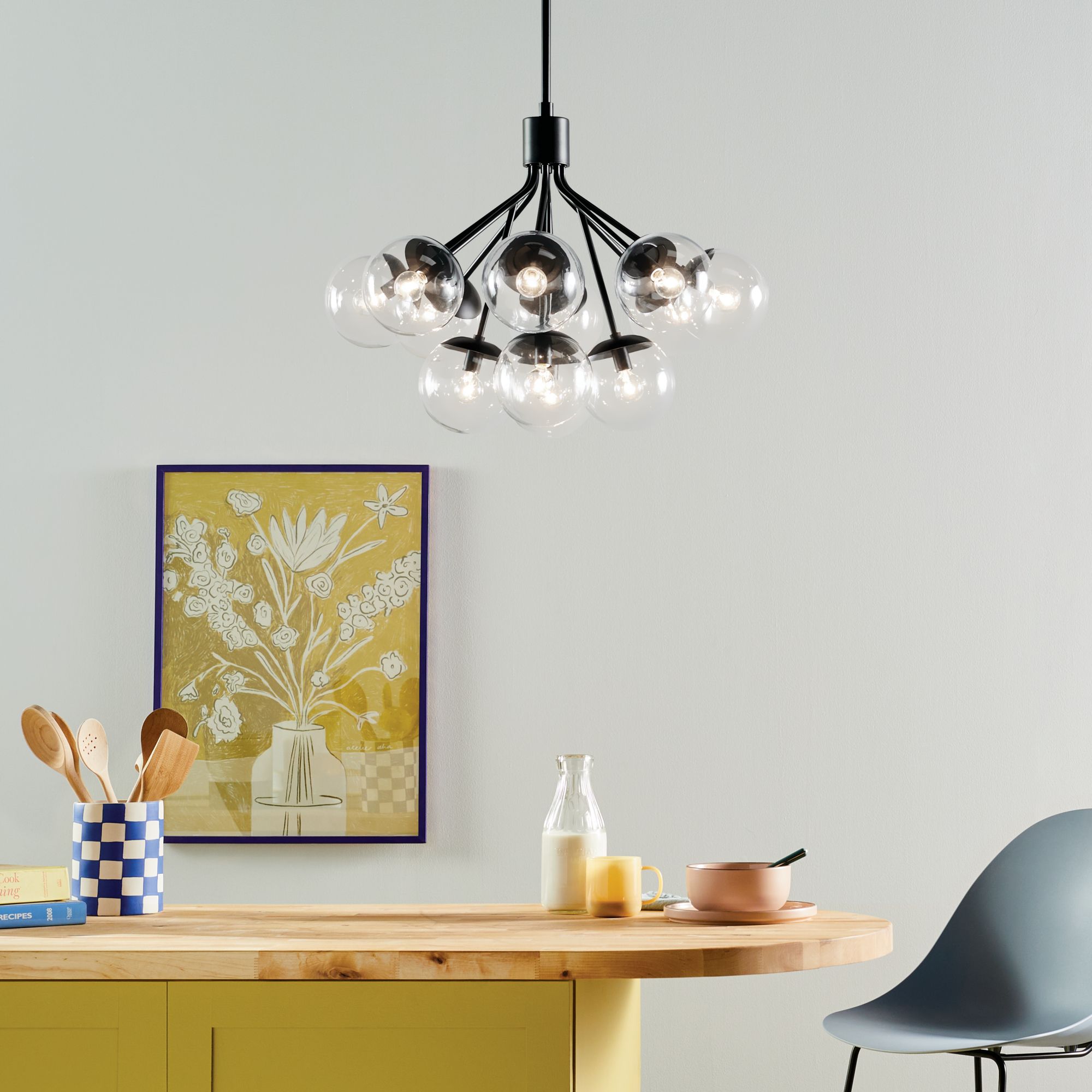 Silvarious Black Chandelier Convertible 12Lt