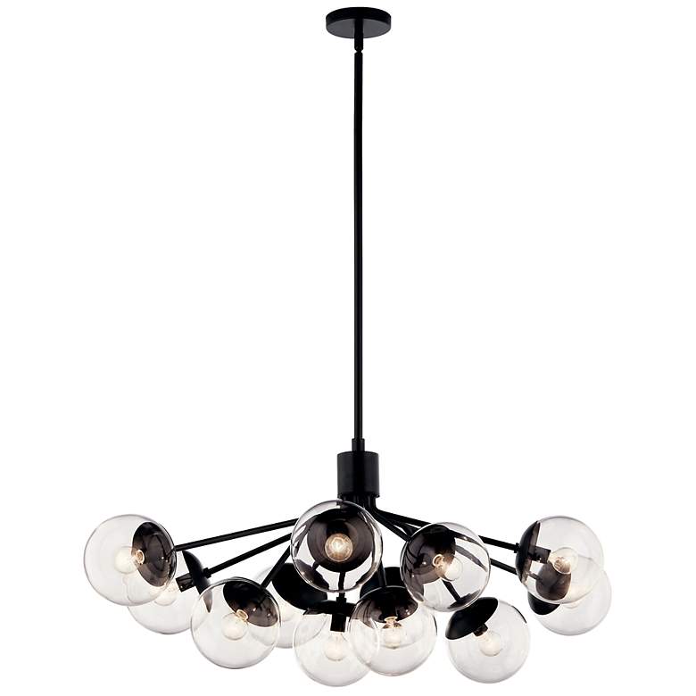 Image 1 Silvarious Black Linear Chandelier Convertible 12Lt