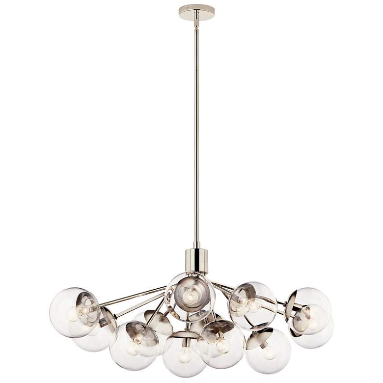 Image 1 Silvarious Polished Nickel Linear Chandelier Convertible 12Lt