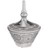 Silver 10" High Ceramic Decorative Jar with Lid