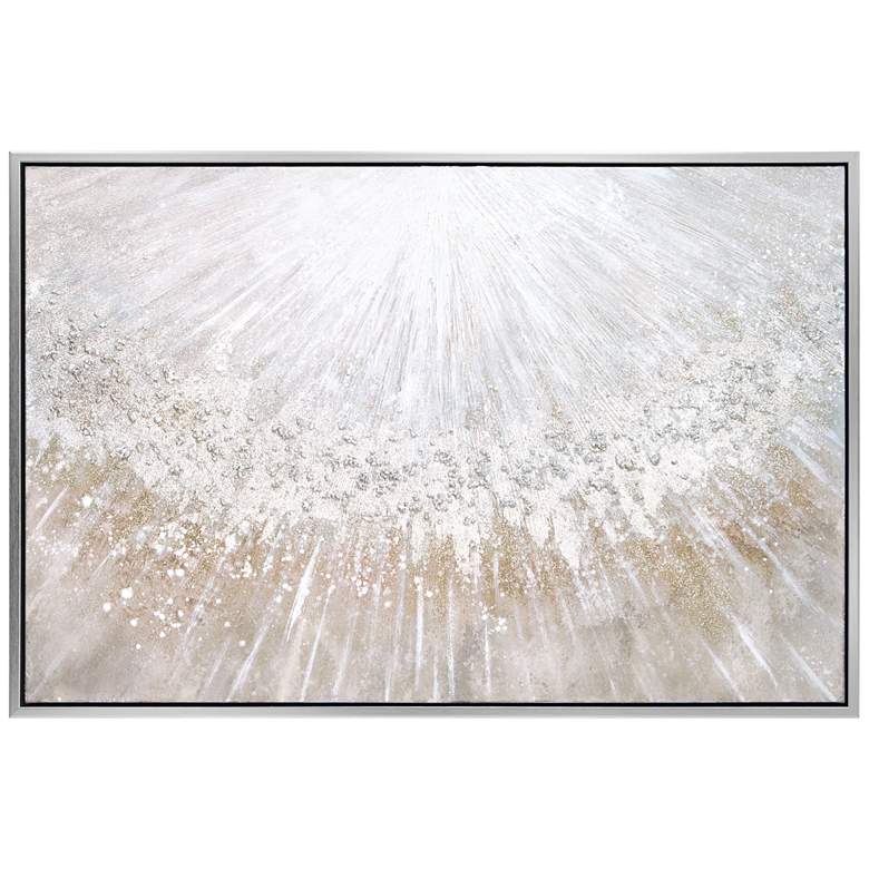 Image 3 Silver 48" Wide Textured Metallic Framed Canvas Wall Art