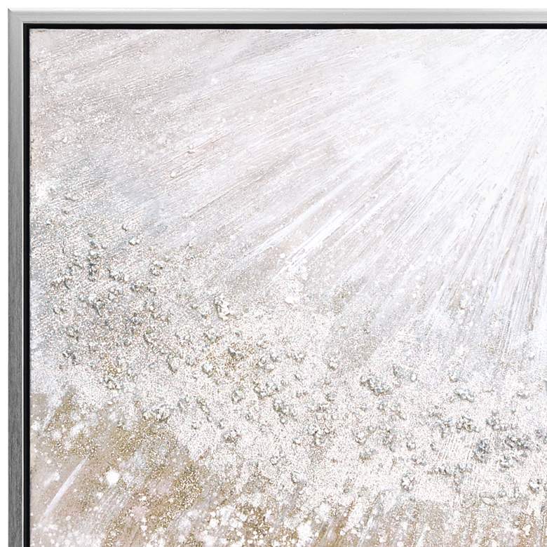 Image 4 Silver 48" Wide Textured Metallic Framed Canvas Wall Art more views