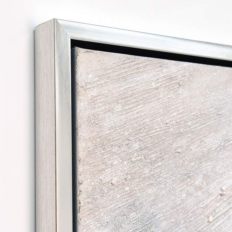 Image 5 Silver 48" Wide Textured Metallic Framed Canvas Wall Art more views