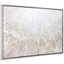 Silver 48" Wide Textured Metallic Framed Canvas Wall Art in scene