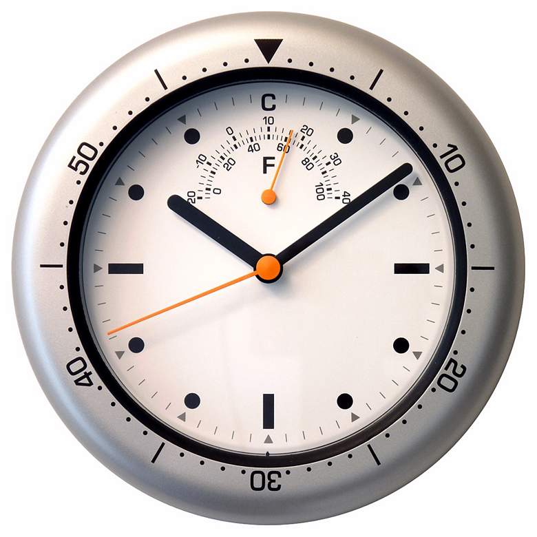 Image 1 Silver 6 1/2 inchW Convertible Aquamaster Desk/Wall Clock