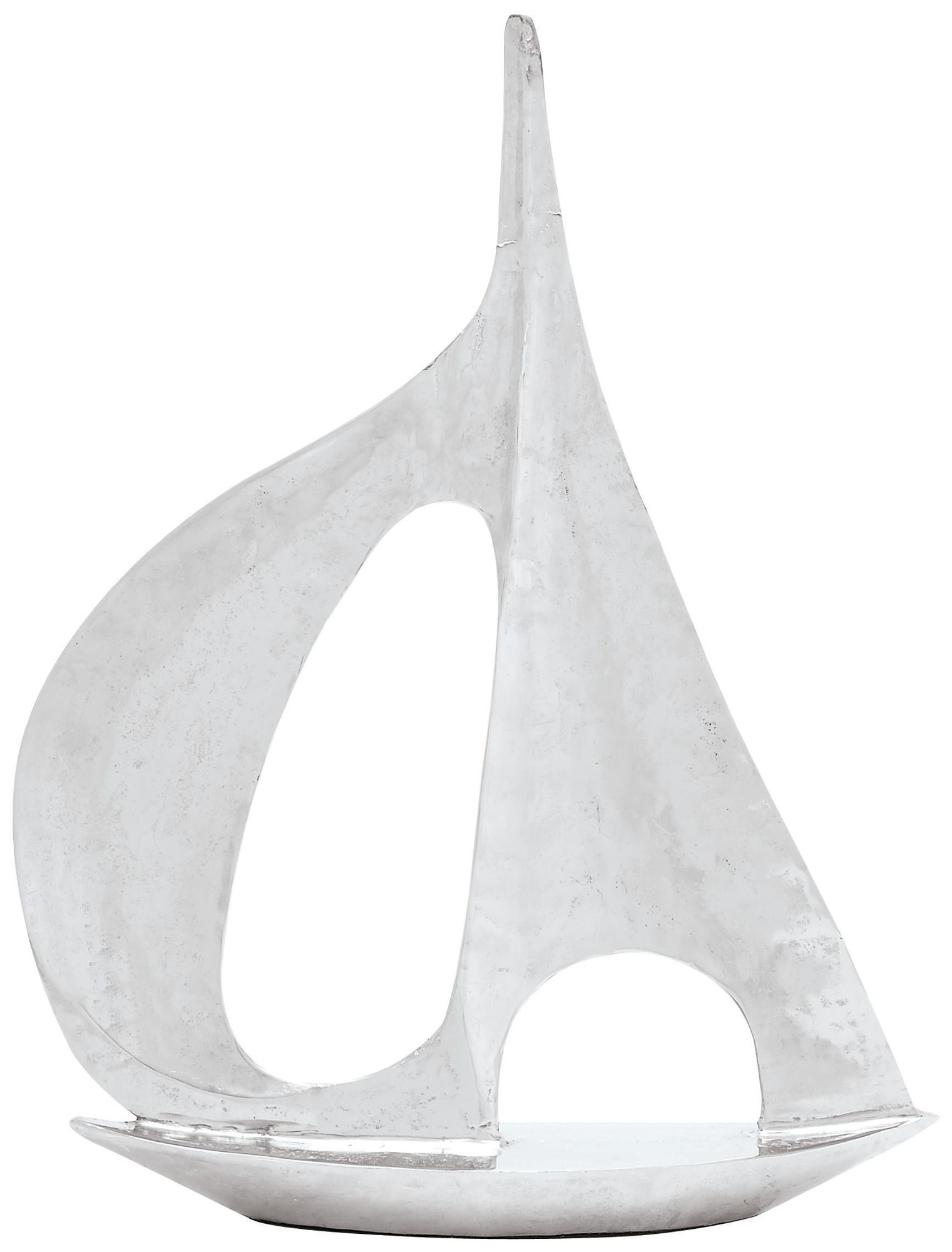 Image 2 Silver Aluminum Metal Coastal Sculpture, 28" x 6" x 37"