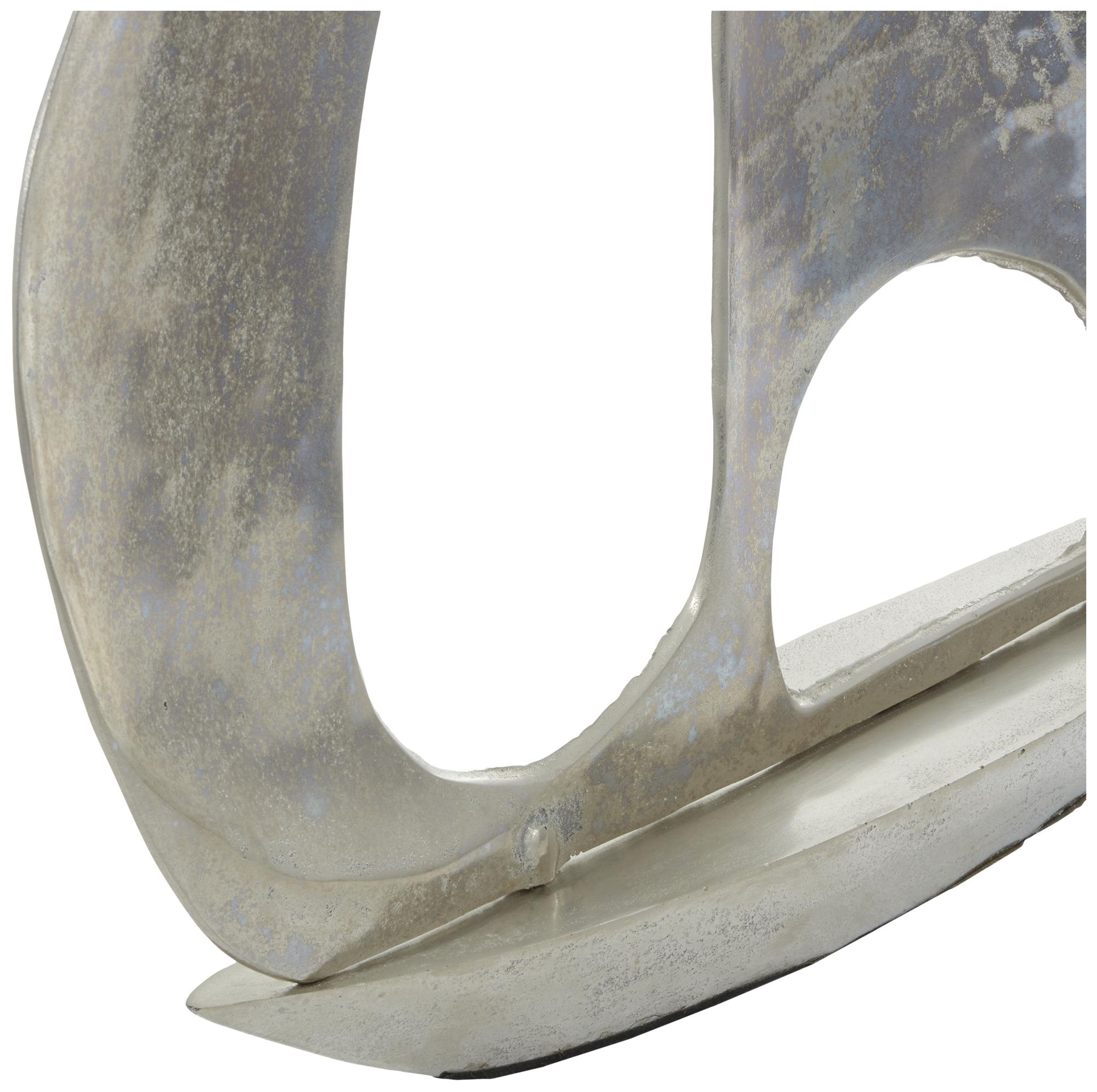 Image 3 Silver Aluminum Metal Coastal Sculpture, 28" x 6" x 37" more views