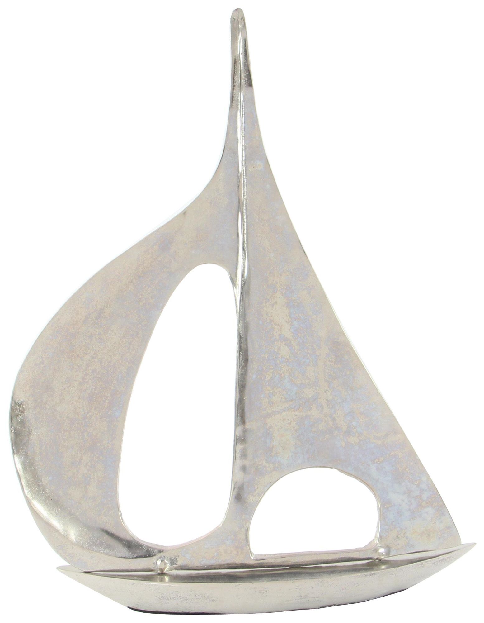 Image 6 Silver Aluminum Metal Coastal Sculpture, 28" x 6" x 37" more views