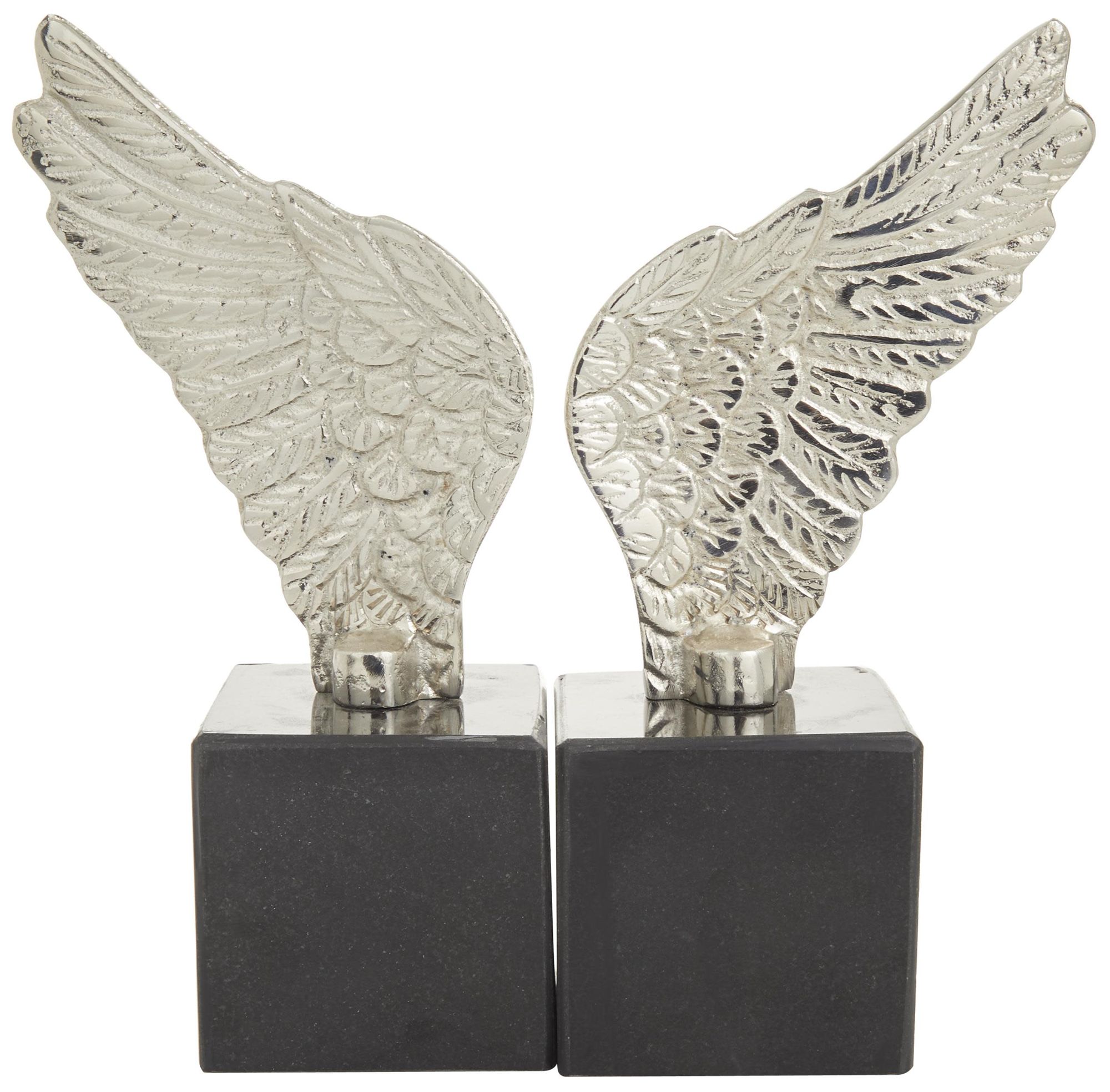 Image 5 Silver Aluminum Metal Contemporary Bookends, S/2 5"W, 10"H more views