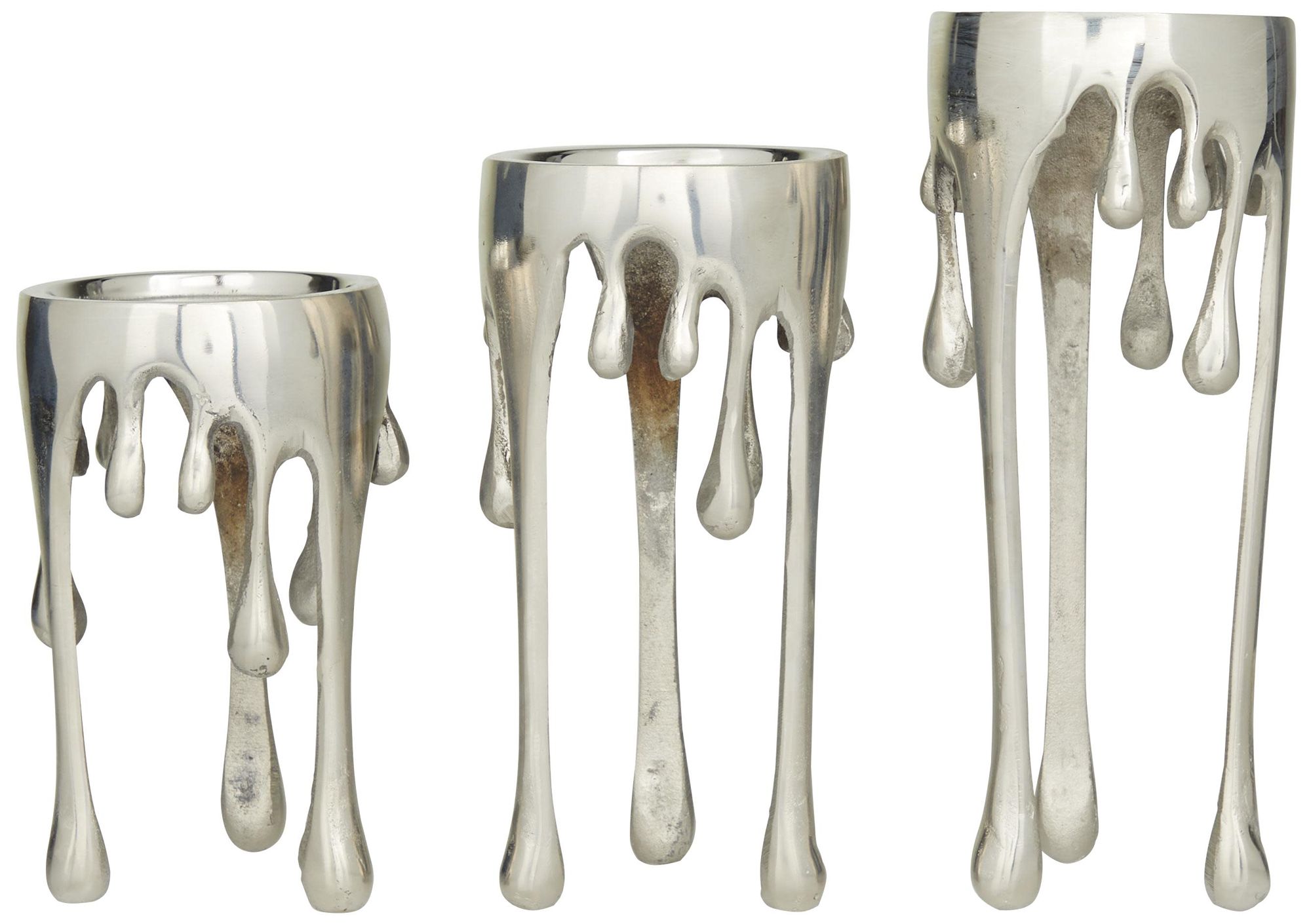 Image 4 Silver Aluminum Metal Contemporary Candl more views