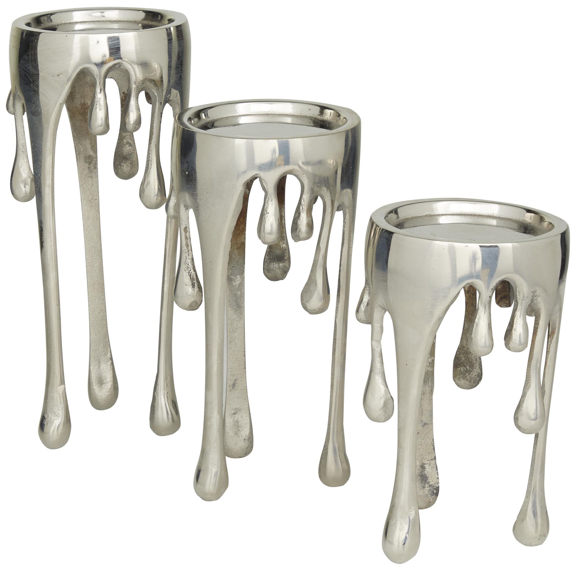 Image 5 Silver Aluminum Metal Contemporary Candl more views