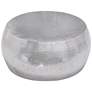 Silver Aluminum Metal Contemporary Coffee Table, 30" x 30" x 14"
