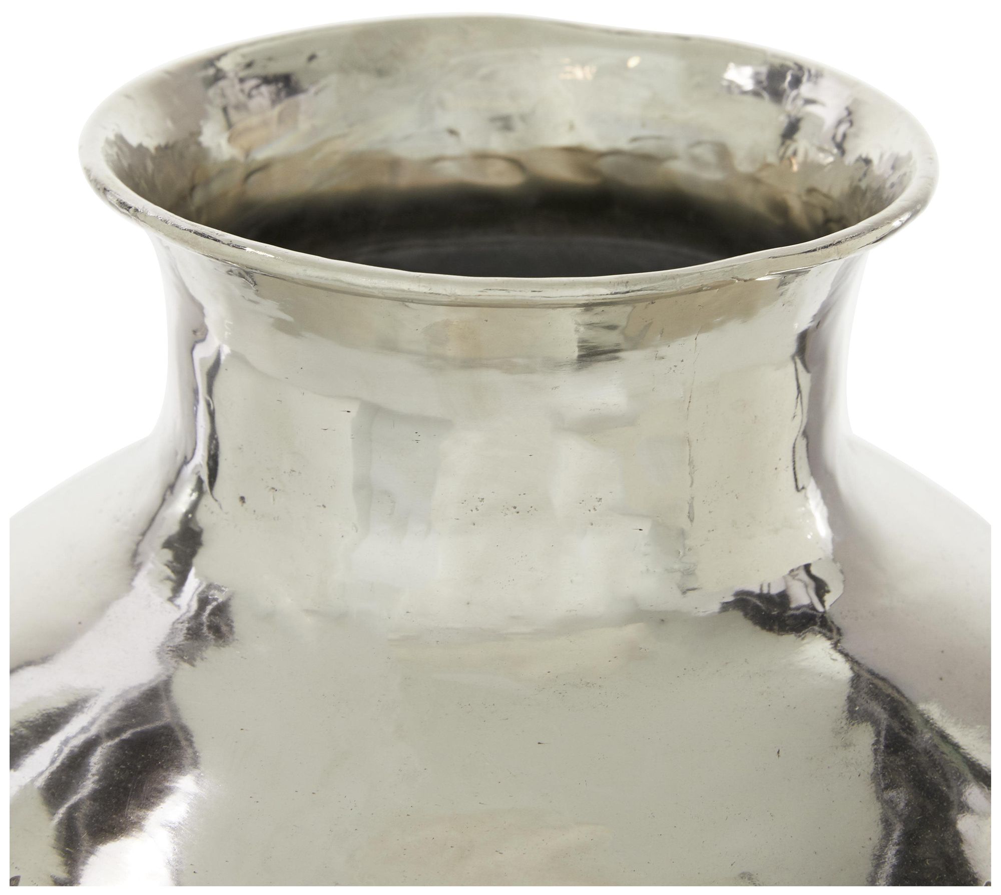 Image 3 Silver Aluminum Metal Contemporary Vase, 13" x 13" x 16" more views