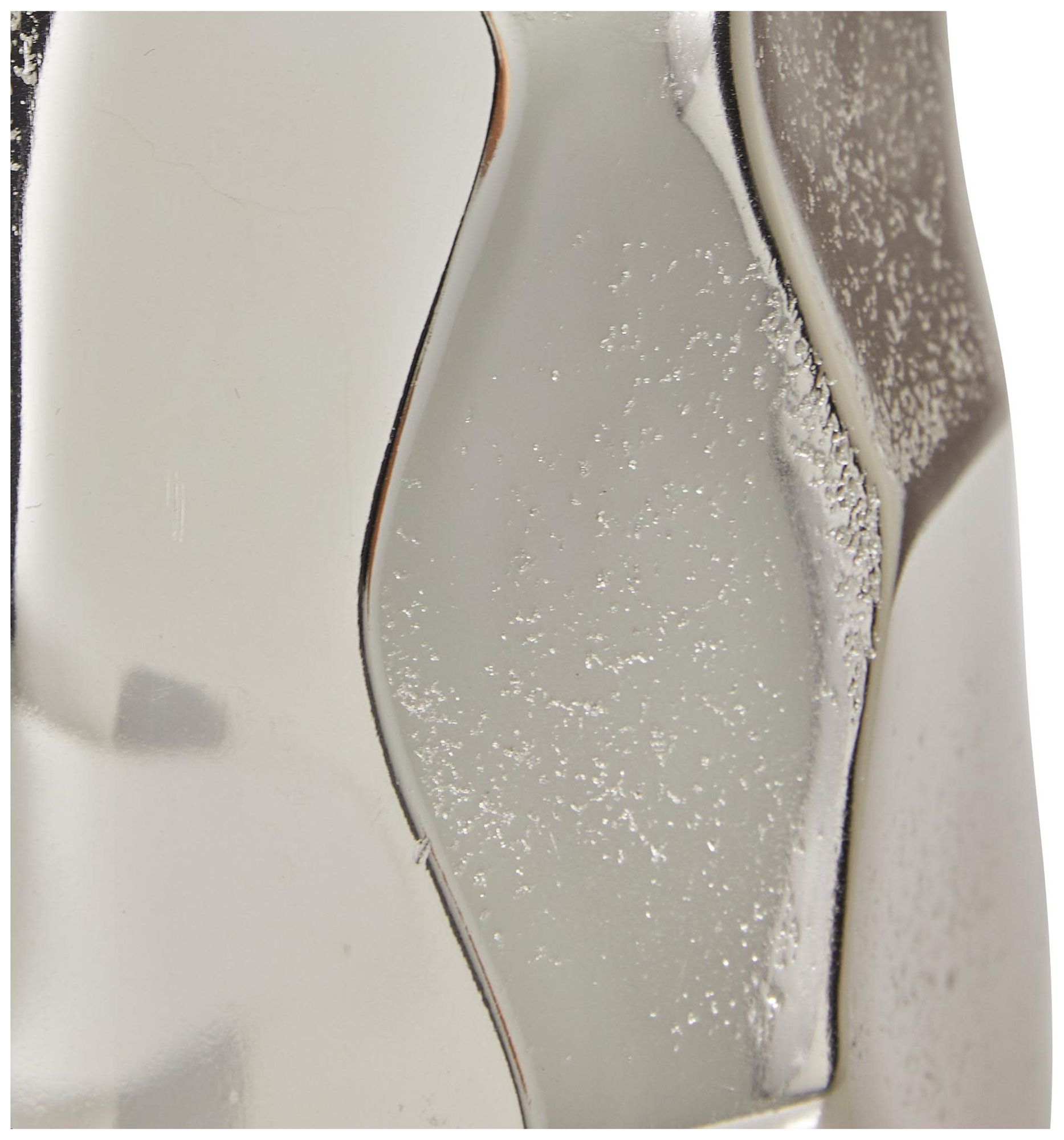 Image 3 Silver Aluminum Metal Contemporary Vase, 6" x 5" x 12" more views