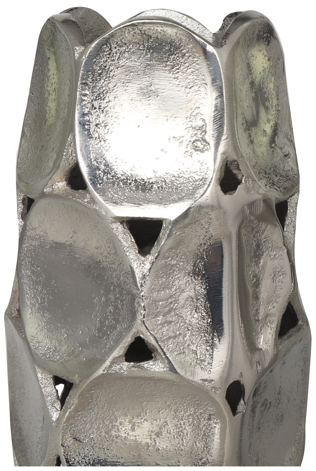 Image 3 Silver Aluminum Metal Contemporary Vase, S/2 13", 11"H more views
