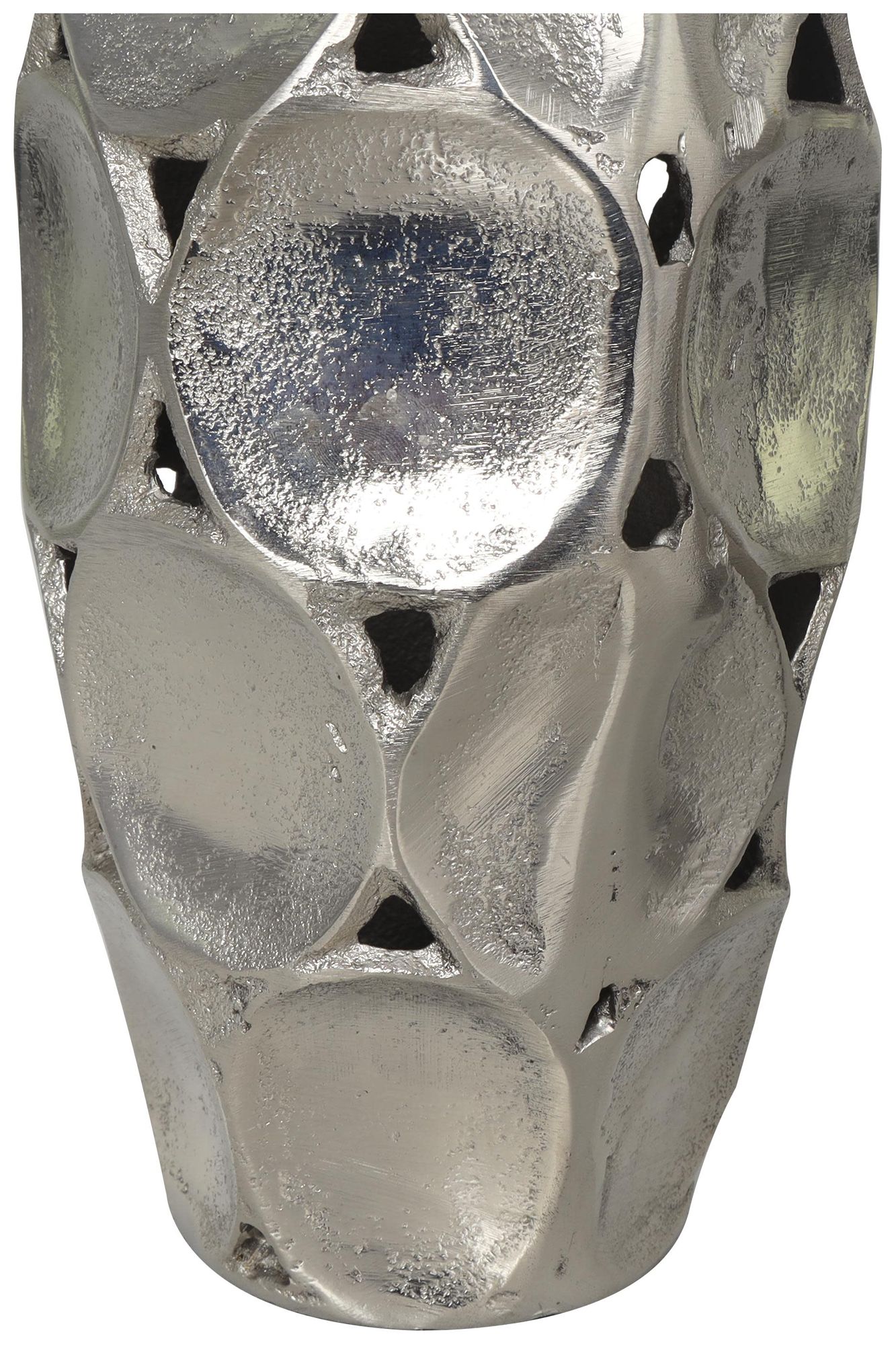 Image 4 Silver Aluminum Metal Contemporary Vase, S/2 13", 11"H more views
